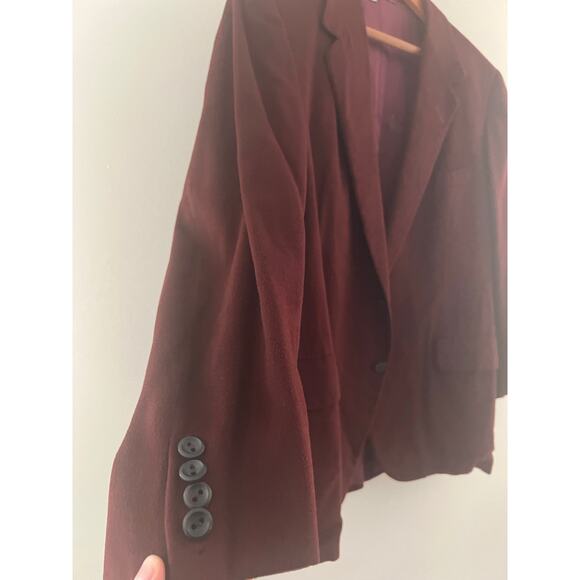 Vintage Oxxford Clothes Cashmere 2 Button Blazer Maroon Size 44 - Picture 3 of 9